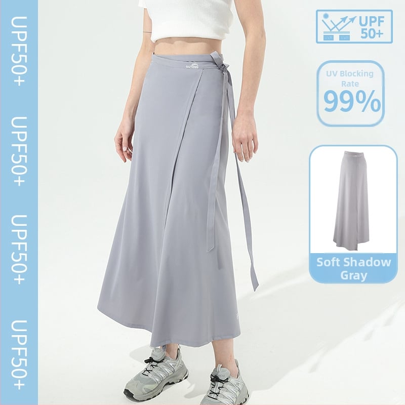 Fustă lungă de plajă din nylon cu bretele – protecție UV, uscare rapidă, respirabilă, rezistentă la praf
