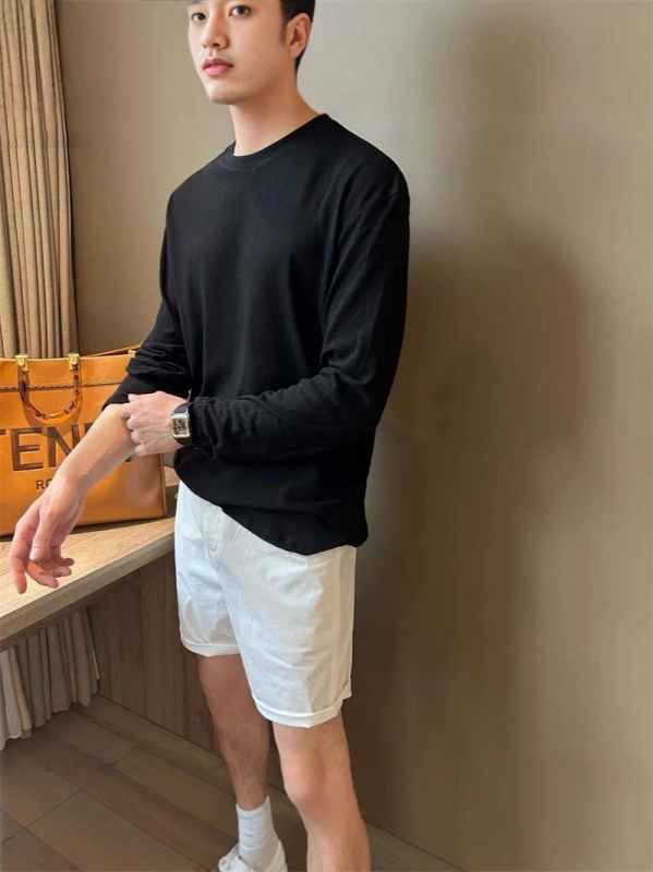 Férfi lélegző napvédelmi alapréteg felső, laza szabású hosszú ujjú kötött felső, poliészter anyag