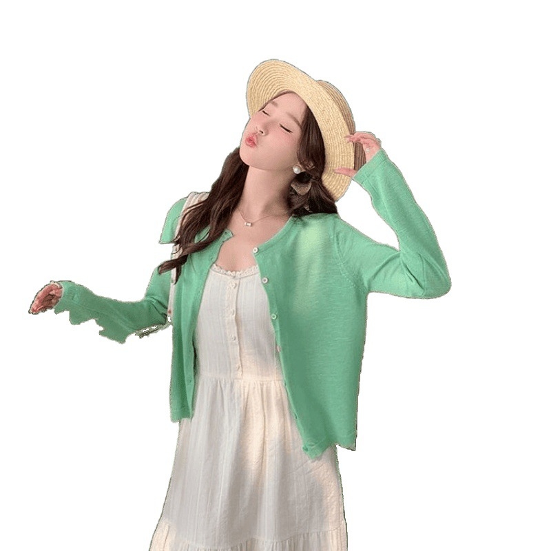 Női napvédő hosszú ujjú kardigán, bő szabás, UPF40+, vékony nyári külső réteg, motoros stílus