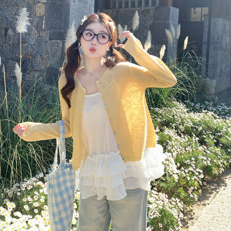 Női napvédő hosszú ujjú kardigán, bő szabás, UPF40+, vékony nyári külső réteg, motoros stílus