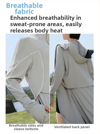 Szabadon szabott hosszú napvédő ruha nőknek, extrahosszú fazon, UPF50+, poliészter, hosszú ujjak