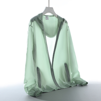 Férfiaknak könnyű napvédő kapucnis kabát, laza szabású, plusz méret, poliészter