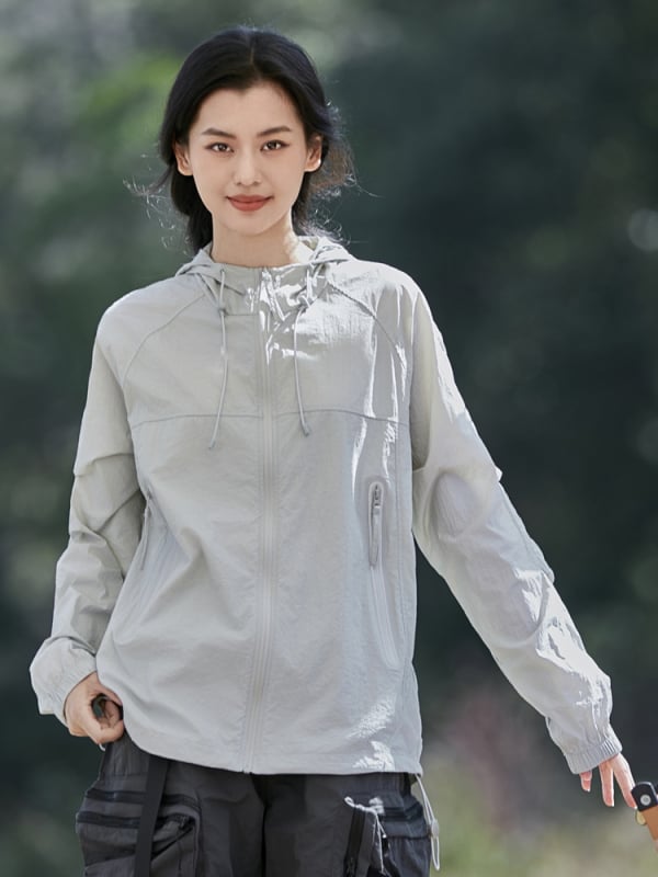 Външна ветроустойчива куртка с UV защита, унисекс за възрастни, нейлон, бързосъхнеща, дишаща, 50+ UV