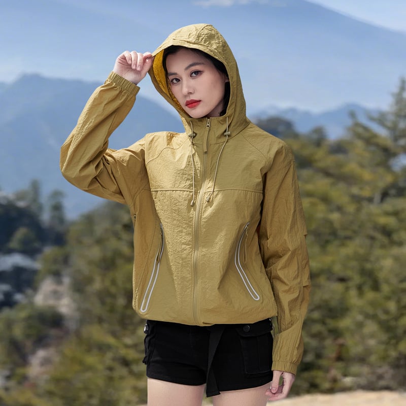 Външна ветроустойчива куртка с UV защита, унисекс за възрастни, нейлон, бързосъхнеща, дишаща, 50+ UV