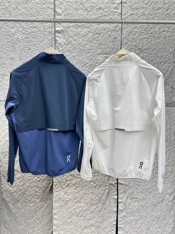 Nyári futó kabát férfiaknak és nőknek, 80–90% organikus pamut és PU keverék, köpeny jellegű szabás, UPF40+, hosszú ujjú cipzárral, vékony, lélegző és könnyű