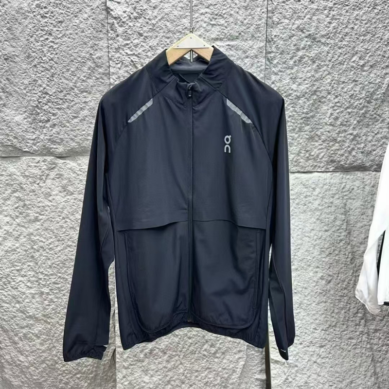 Nyári futó kabát férfiaknak és nőknek, 80–90% organikus pamut és PU keverék, köpeny jellegű szabás, UPF40+, hosszú ujjú cipzárral, vékony, lélegző és könnyű