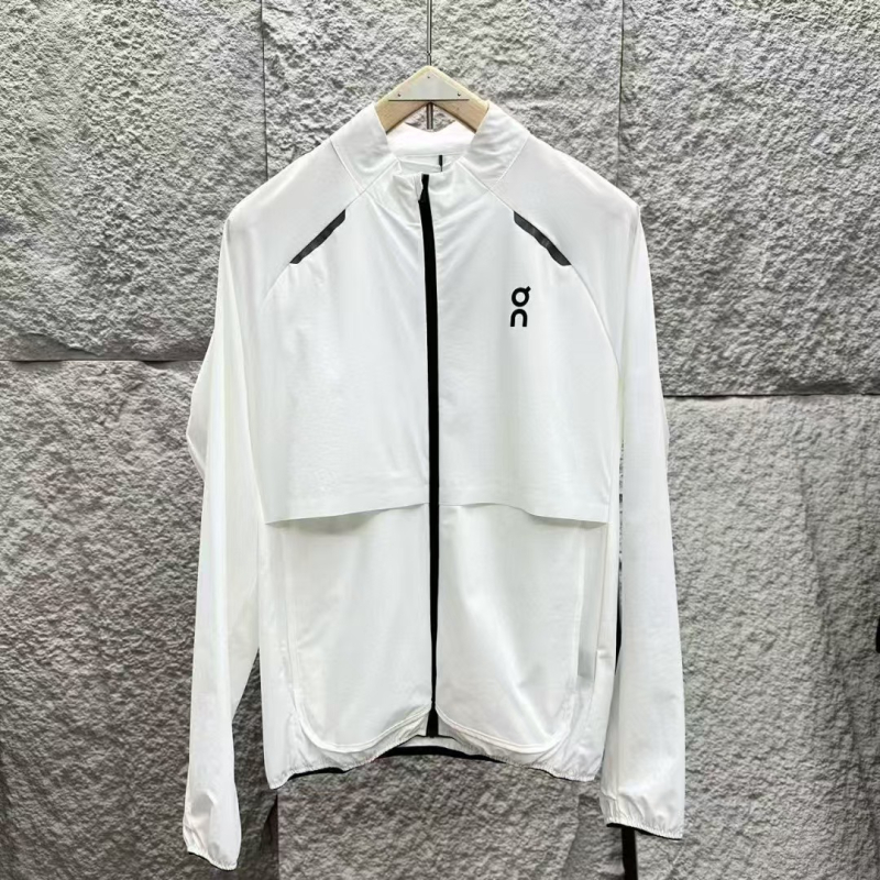 Nyári futó kabát férfiaknak és nőknek, 80–90% organikus pamut és PU keverék, köpeny jellegű szabás, UPF40+, hosszú ujjú cipzárral, vékony, lélegző és könnyű