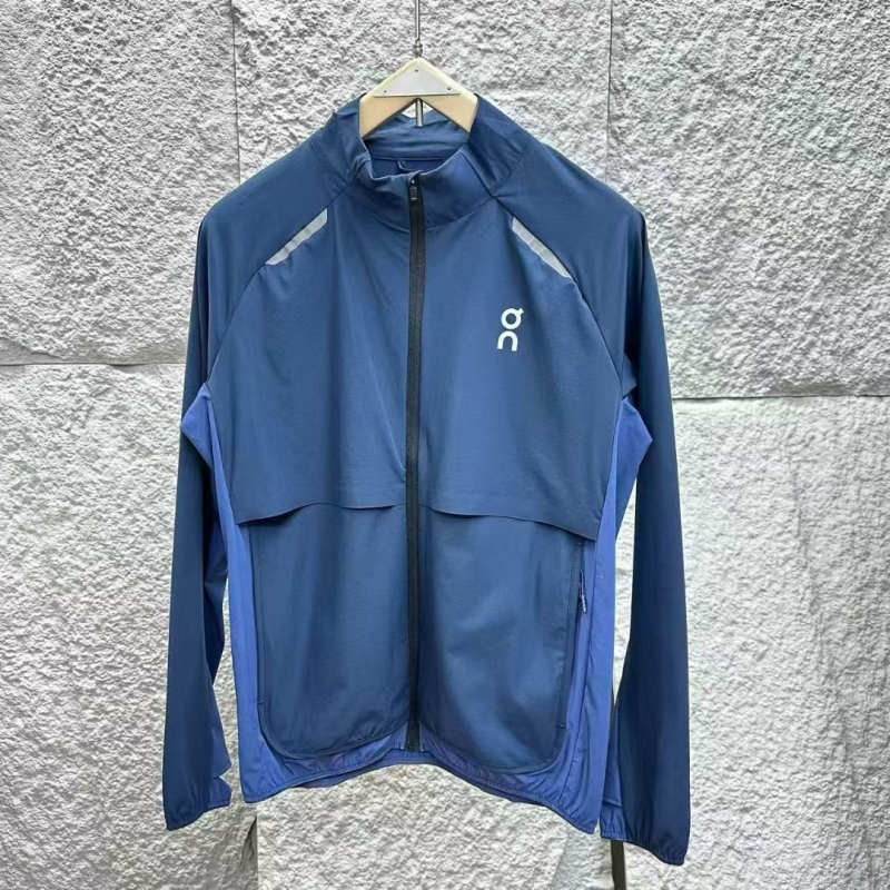 Nyári futó kabát férfiaknak és nőknek, 80–90% organikus pamut és PU keverék, köpeny jellegű szabás, UPF40+, hosszú ujjú cipzárral, vékony, lélegző és könnyű