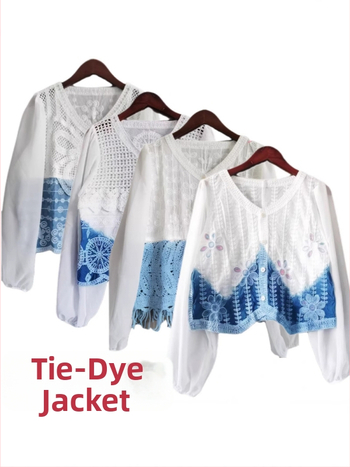 Csipkés kardigán etnikus stílusban, V-nyakú, harang alakú ujjak, anyag Tencel Lyocell, karcsúsított szabás