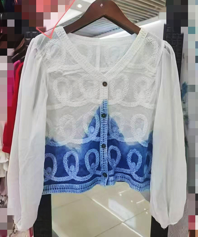 Csipkés kardigán etnikus stílusban, V-nyakú, harang alakú ujjak, anyag Tencel Lyocell, karcsúsított szabás