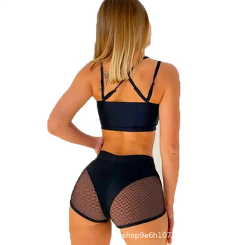 Set za pole dance s kratkim hlačicama – prilagodljiv, moderni pozorišni komad; poliester 90–95%, spandex <30%; proljeće 2023