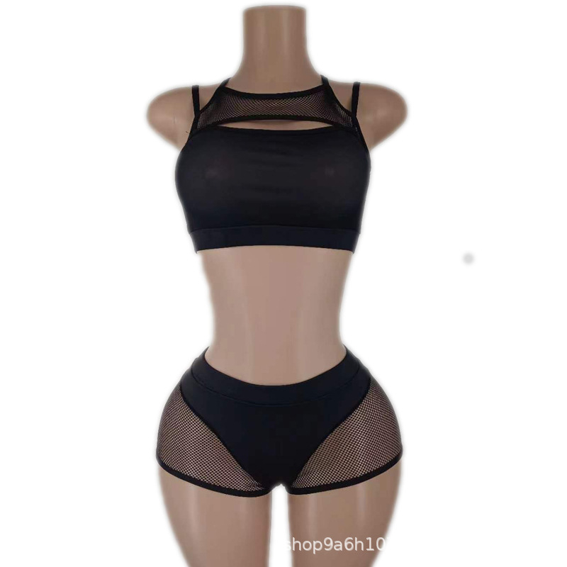 Set za pole dance s kratkim hlačicama – prilagodljiv, moderni pozorišni komad; poliester 90–95%, spandex <30%; proljeće 2023