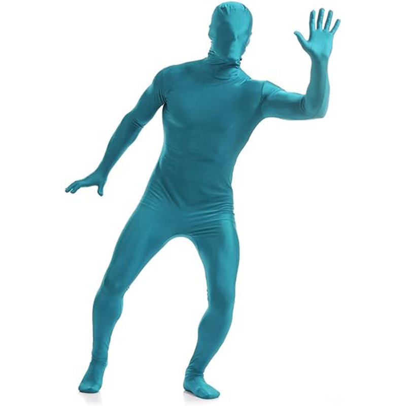 Halloween kostim Nevidljivog čovjeka u crnom, ninja‑inspirirani bodysuit za odrasle, za scensku izvedbu