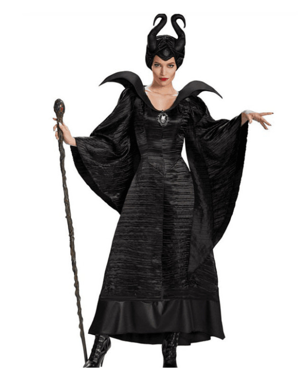 Kostim za Noć vještica: vještica, demon i vampir s motivom Maleficent za pozornicu; tkanina od pamukovo-mješavine s elastanom