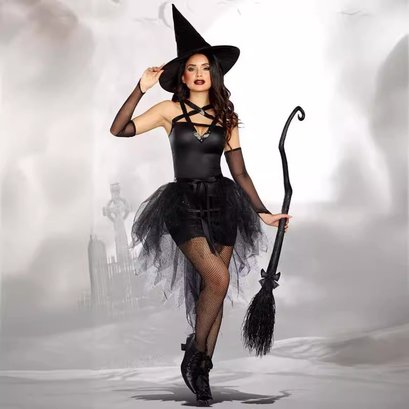 Kostim za Noć vještica: vještica, demon i vampir s motivom Maleficent za pozornicu; tkanina od pamukovo-mješavine s elastanom