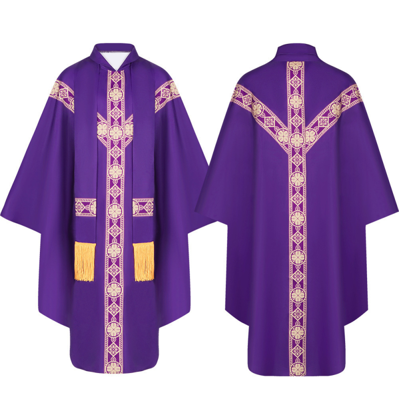 Средновековна мантия за сценично облекло, унисекс, принтована полиестерна тъкан (Полиестер ≥95%, Унисекс, Сценично облекло, Лято 2025)