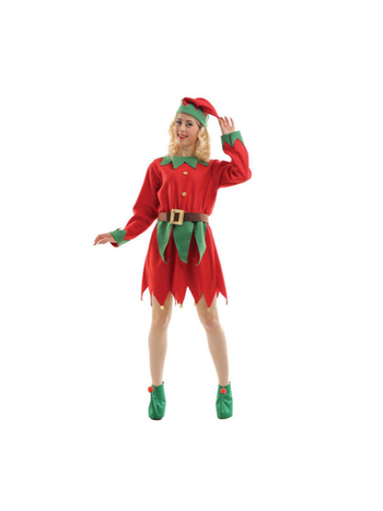 Set kostima božićnog vilenjaka za odrasle i djecu, crveno-zeleno, cosplay