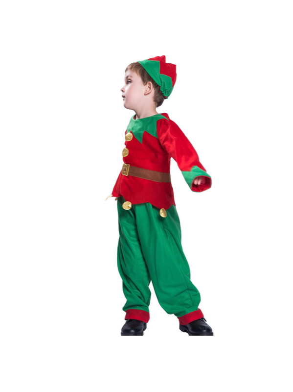 Set kostima božićnog vilenjaka za odrasle i djecu, crveno-zeleno, cosplay