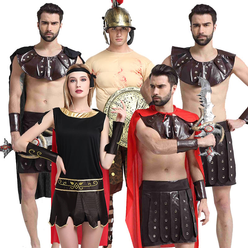 Halloween kostim: Egipatski, Grčki Gladiator, unisex odraslih, rimski/spartanski i samuraj stilovi; poliester tkanina; glavni sastav acetat vlakno ≥95%; izlazi proljeće 2023; pogodno za igre/ anime uloge.