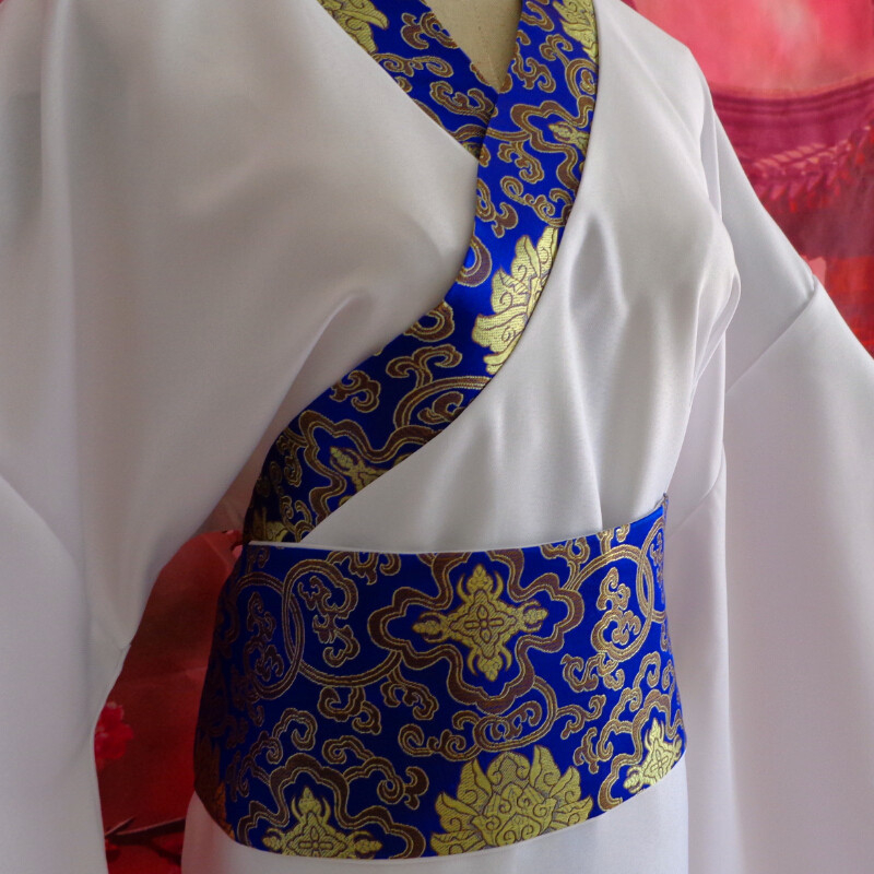 Drevno Hanfu unisex kostim za odrasle — poplin; glavni materijal: 70% akril, 20% laneno; podstava aramid 100%; prikladno za Hanfu nastupe i fotografiju; godišnja doba: ljeto, zima, proljeće, jesen