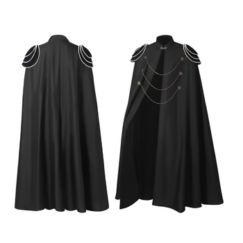 2025 nova europsko-američka retro kraljevska plašt s perlama-zavjesom i zupčanim lancem, jednobojan kapuljačasti unisex