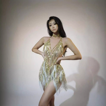 Rochie de dans cu franjuri pentru dansuri latine, swtao, țesătură Spandex, 90–95% conținut, lansare primăvara 2024
