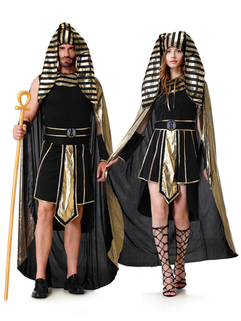 Halloween páros jelmez — Egyiptomi Fáraó/Kleopátra, Uniszex, Poliészter 70–80%, 2025 tavasz