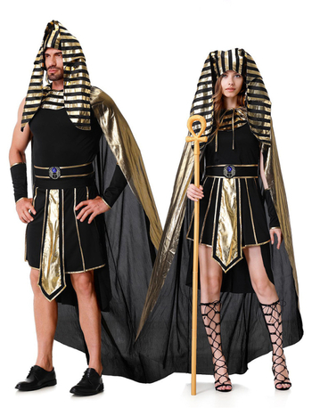 Halloween páros jelmez — Egyiptomi Fáraó/Kleopátra, Uniszex, Poliészter 70–80%, 2025 tavasz