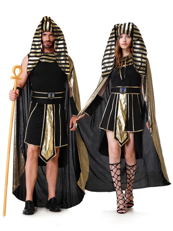 Halloween páros jelmez — Egyiptomi Fáraó/Kleopátra, Uniszex, Poliészter 70–80%, 2025 tavasz