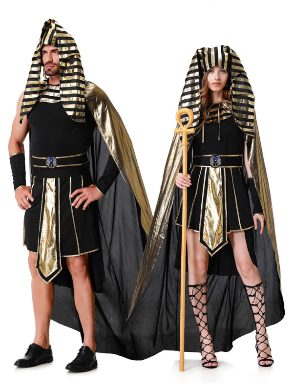 Halloween páros jelmez — Egyiptomi Fáraó/Kleopátra, Uniszex, Poliészter 70–80%, 2025 tavasz