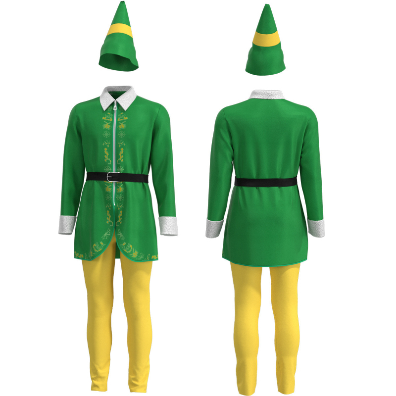 Cosplay kostim Božićnog elfa za roditelje i djecu - unisex, odrasli, mekana koža koze 95% + dlaka deve 60%
