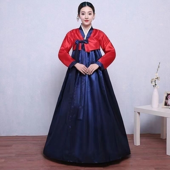 Ženski hanbok — pamukasto–mješani tkanina, glavna tkanina poliester, sekundarna tkanina lan, ljeto 2022, za uzrast 18–24