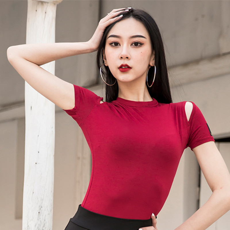 Unisex top za latino plesove s otvorenim ramenom – Milk Silk tkanina, 90% spandeks, ljeto 2020
