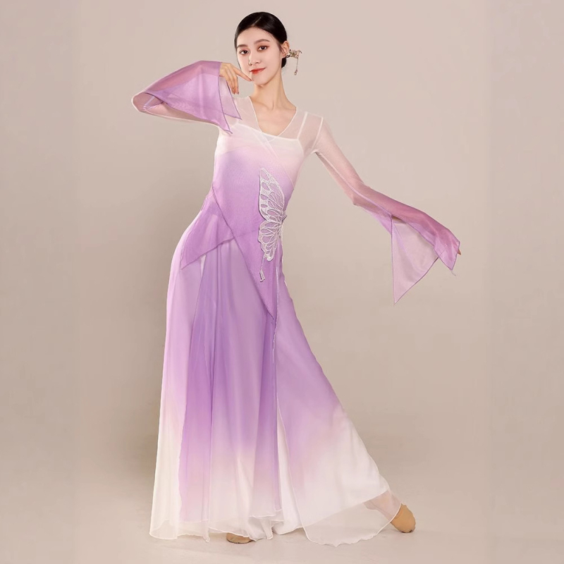 Unisex kostim za folklorni ples s gradientnim mrežastim gornjim dijelom, Chenille i Spandex; proljeće 2025; šifra Hy84984187; za dob 35–39