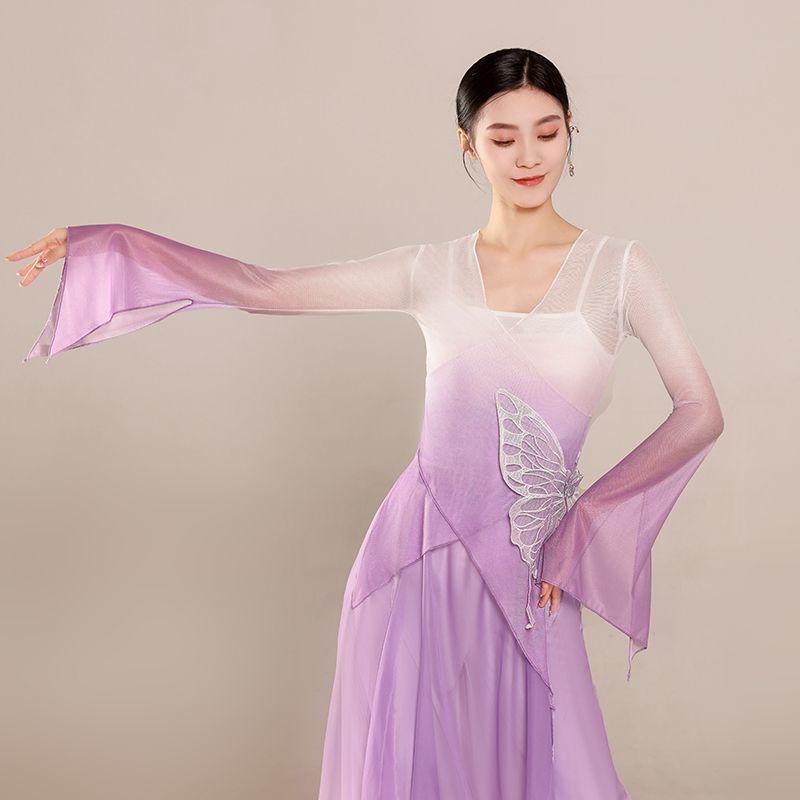 Unisex kostim za folklorni ples s gradientnim mrežastim gornjim dijelom, Chenille i Spandex; proljeće 2025; šifra Hy84984187; za dob 35–39