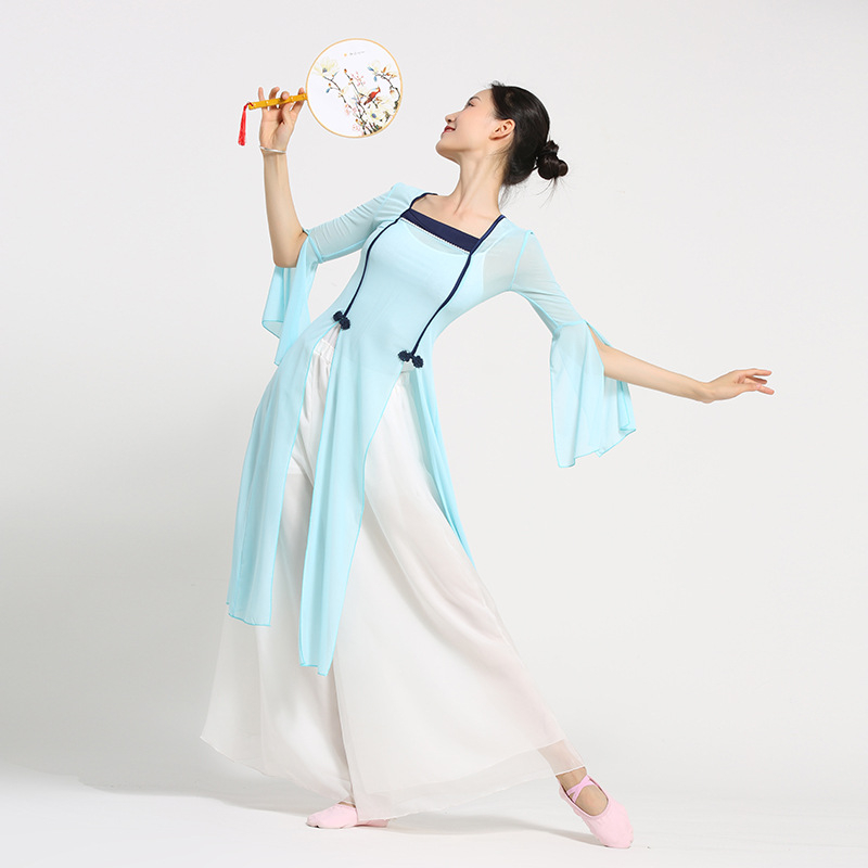 Han-Tang klasični kineski folklorni plesni kostim za žene na pozornici; osnovni materijali: 90% Spandex i 90% mreža; podstava mreža 90%