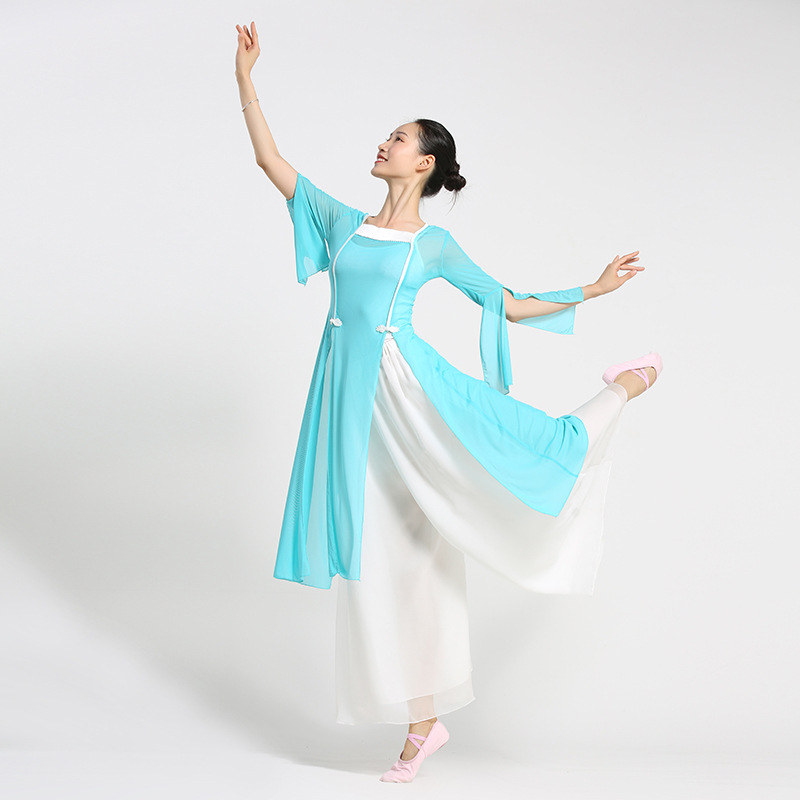 Han-Tang klasični kineski folklorni plesni kostim za žene na pozornici; osnovni materijali: 90% Spandex i 90% mreža; podstava mreža 90%