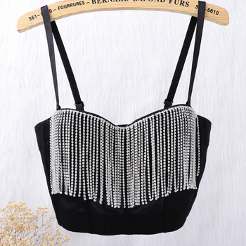 Montisha Donje rublje za oblikovanje Belly Dance s lancem resica i dijamantnim perlicama, kratki stražnji izrez, Milk Silk, acetat 80–90%, Spandex <30%, za žene, jesen 2023