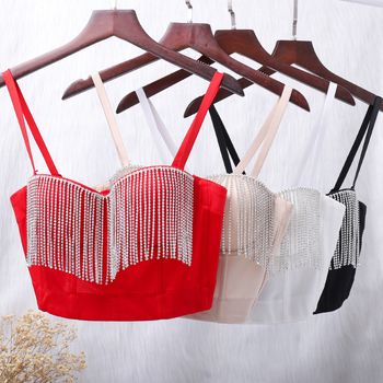 Montisha Donje rublje za oblikovanje Belly Dance s lancem resica i dijamantnim perlicama, kratki stražnji izrez, Milk Silk, acetat 80–90%, Spandex <30%, za žene, jesen 2023
