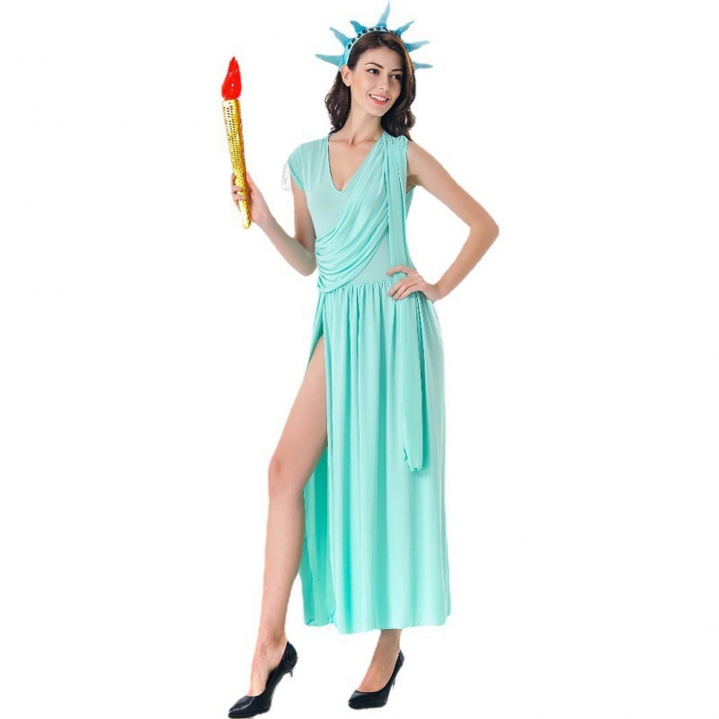 Kostim za Noć vještica u cosplay stilu, inspiriran Grčkom Statuyom Slobode i Božicom Sunca