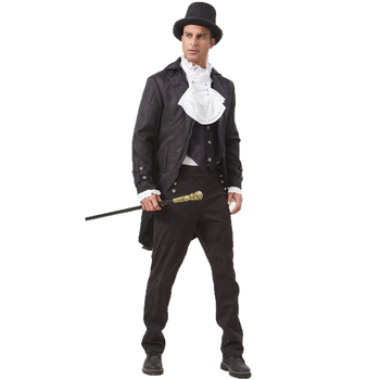 Gotički vampirski smoking za cosplay | Jacquard tkanina; glavni materijal: poliester 80–90%; sekundarni poliester <30%; unisex; za dramske predstave