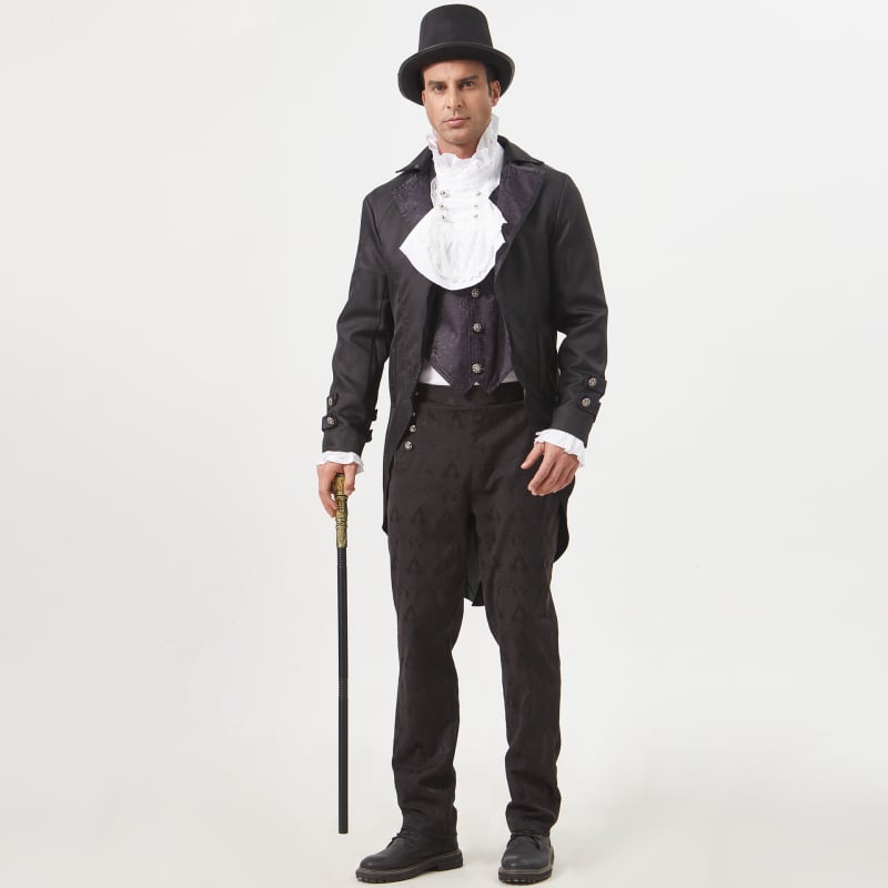 Gotički vampirski smoking za cosplay | Jacquard tkanina; glavni materijal: poliester 80–90%; sekundarni poliester <30%; unisex; za dramske predstave