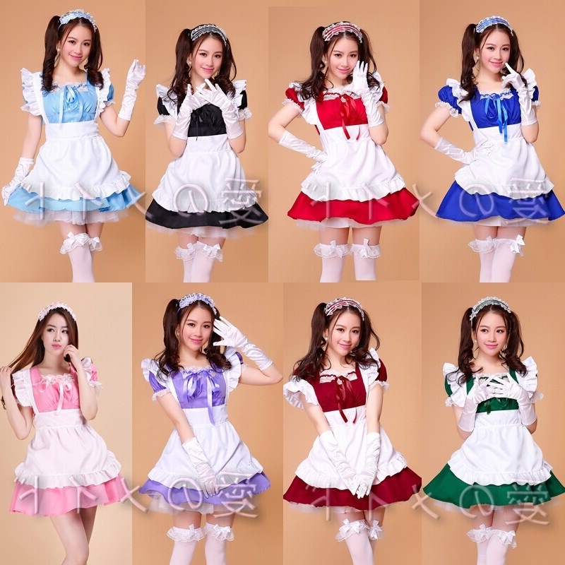Maid cosplay kostim za žene, poliesterska tkanina, bez ovratnika, pogodan za anime igre uloge, uzrast 18–24.