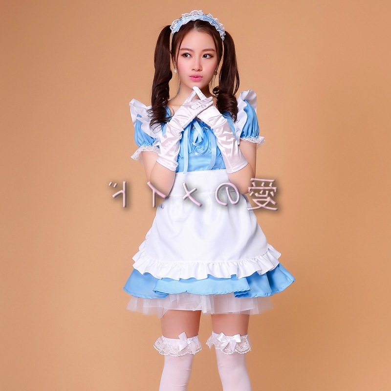 Maid cosplay kostim za žene, poliesterska tkanina, bez ovratnika, pogodan za anime igre uloge, uzrast 18–24.