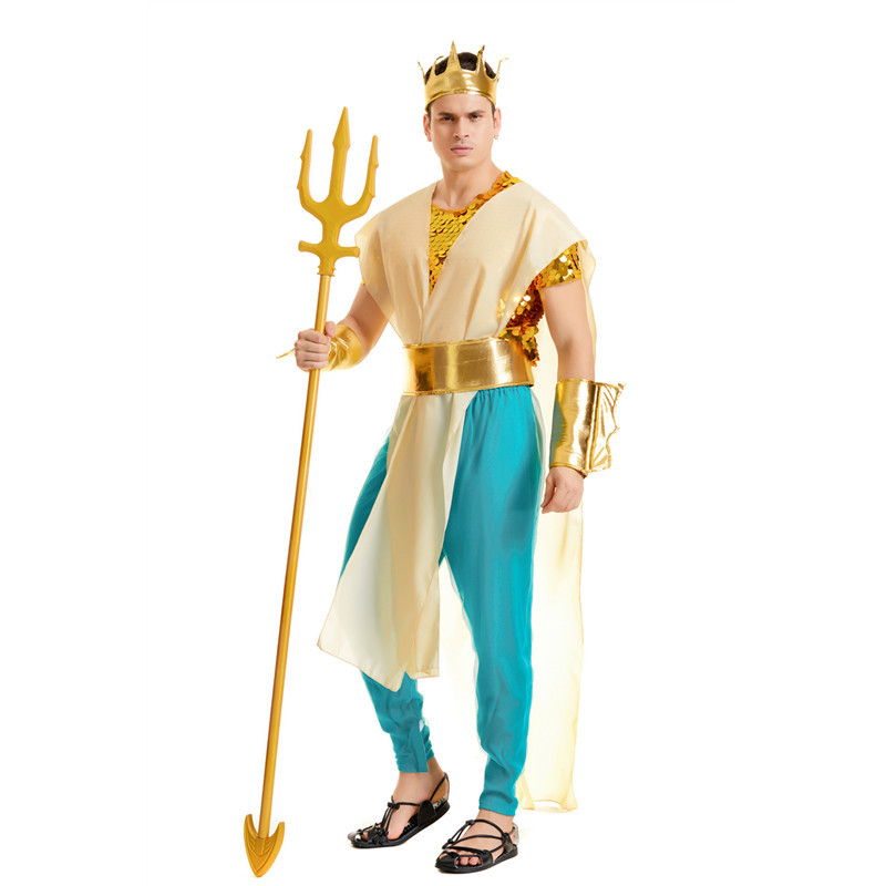 Halloween kostim za odrasle – unisex pozornica haljina s temom Kralja mora i Princeze sirene; Marka: Hmm hmm; Materijal: poliester; Glavna tkanina: poliester vlakno; Namjena: pozornica; Izdanje: proljeće 2025.