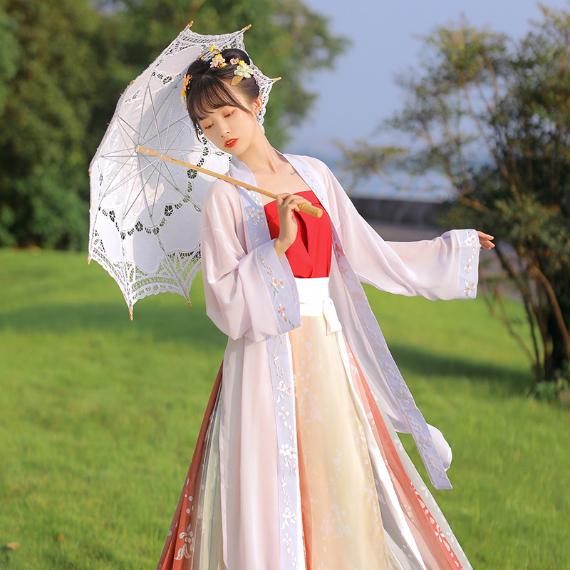 Ženski Hanfu s četiri sezone stilom, prilagođena tradicionalna kineska haljina, kostim za nastupe u kineskom stilu, cosplay kostim s dugim rukavima