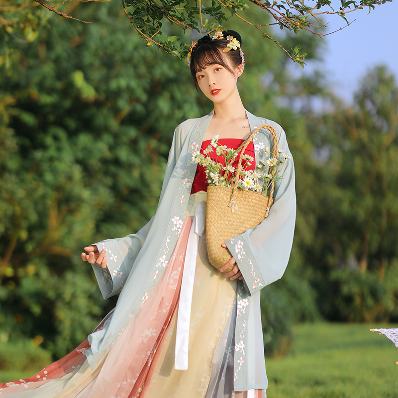 Ženski Hanfu s četiri sezone stilom, prilagođena tradicionalna kineska haljina, kostim za nastupe u kineskom stilu, cosplay kostim s dugim rukavima