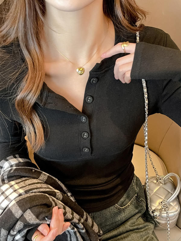 Удебелен модален топ с дълги ръкави, кръгло деколте, тесен силует, смес вискоза-спандекс