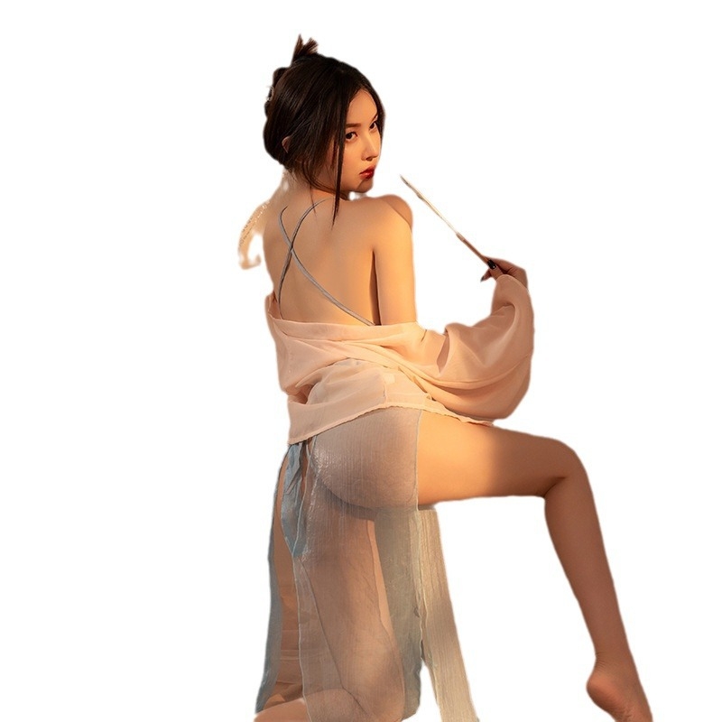 Prozirno seksi donje rublje s Hanfu vezom, Cheongsam stil, poliester 80–90%