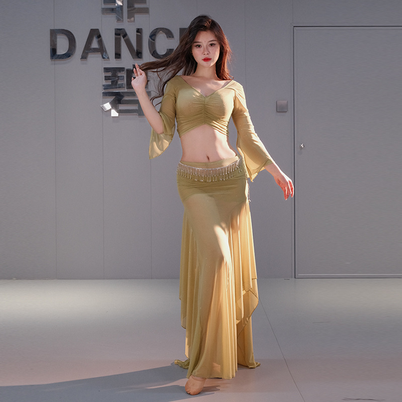 Vježbana haljina za belly dance – set, proljeće 2025, tkanina Water Yarn, glavna tkanina Drugo, udio 30–50%, Elegantni stil, Svježe i slatko